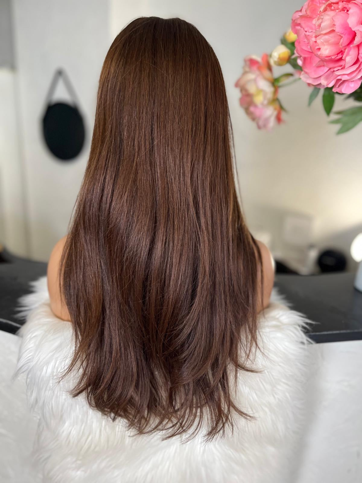 Dina - illusion integral + lace top / 24 inch / 150 % Volume / European hair / small
