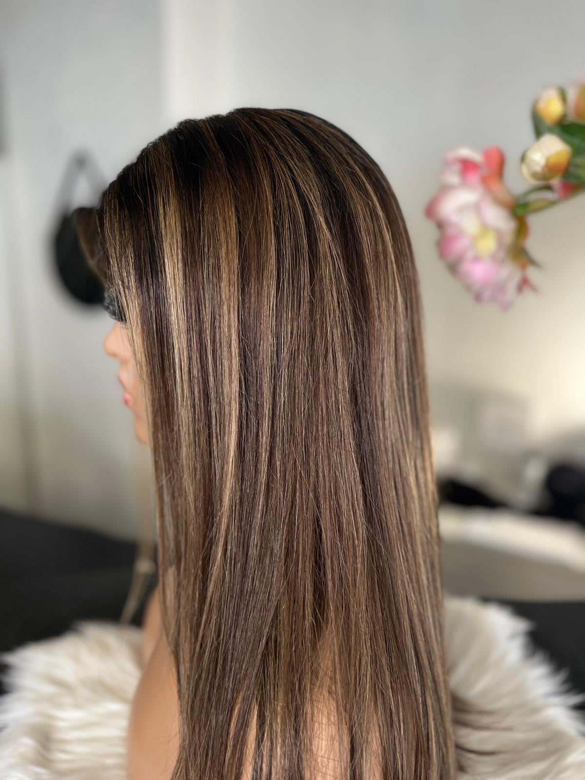 leane - confort integral illusion + lace top / 20 inch / 150% Volume / european hair / small