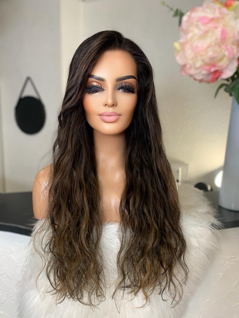 Carole - illusion integral + lace top / 24 inch / 180 % Volume / indian hair xs