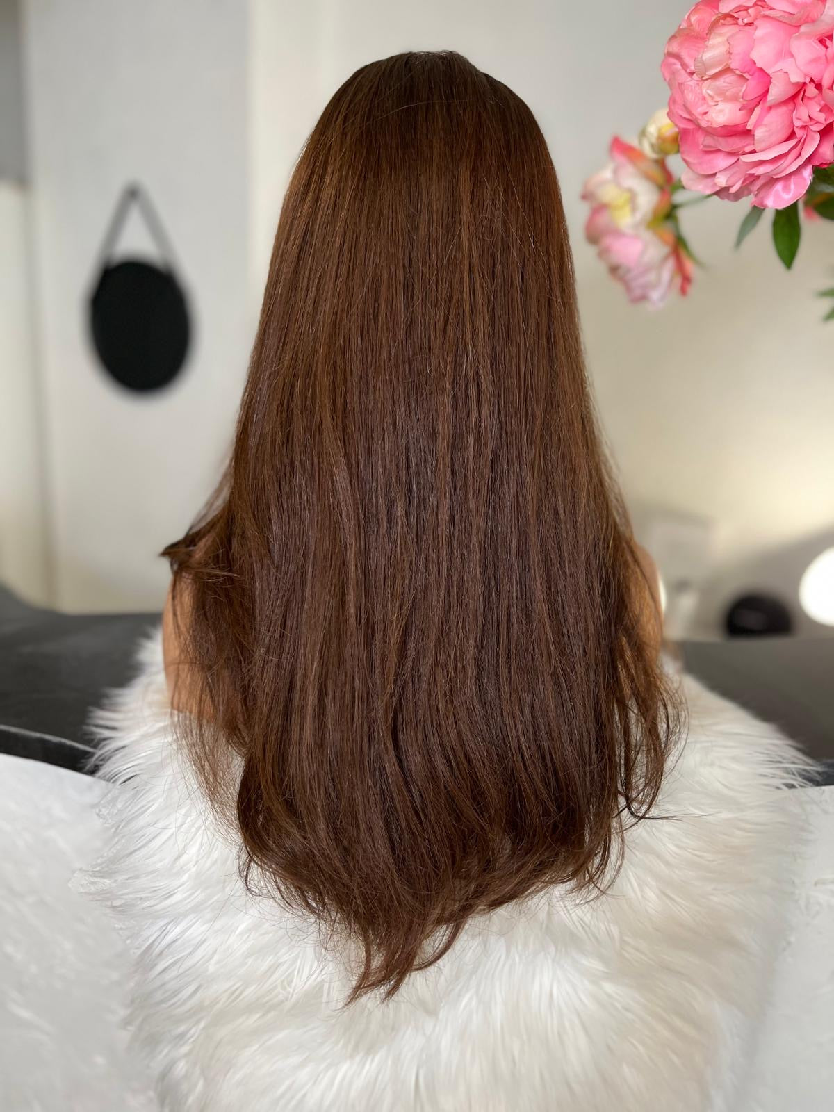Vanessa - Integral + lace top / 22 inch / 150 % Volume / european hair / small