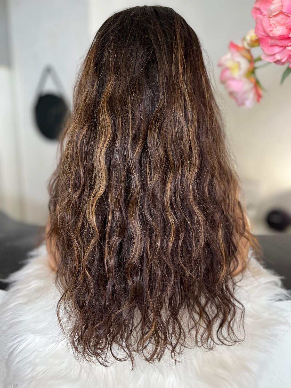 Juliette - illusion integral + lace top / 18 inch / 150 % Volume / mongolian hair / s / wavy