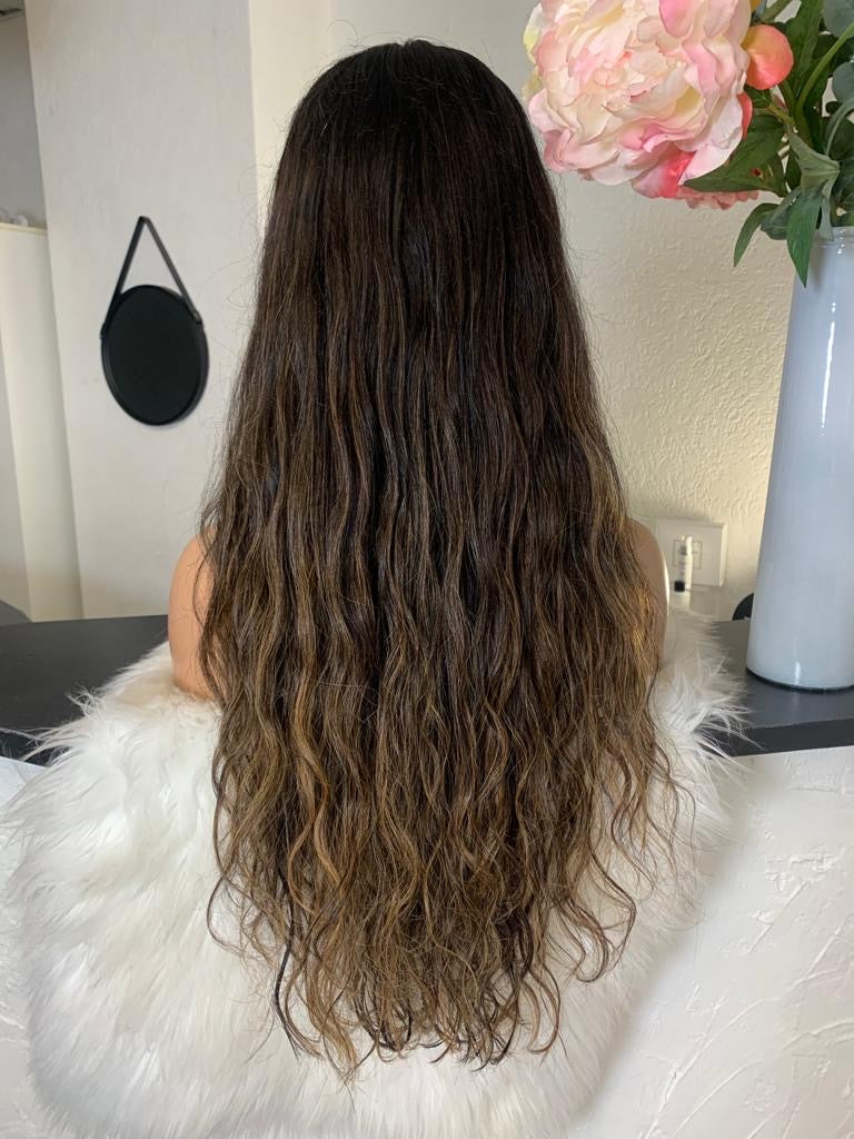 Carole - illusion integral + lace top / 24 inch / 180 % Volume / indian hair xs