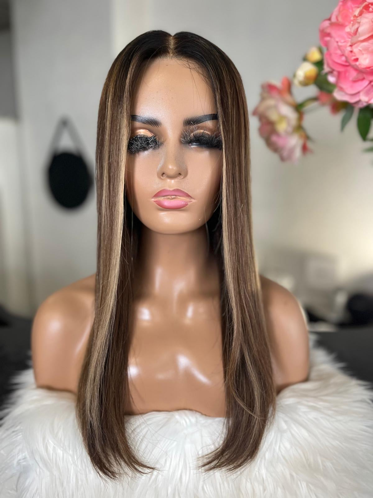 leane - confort integral illusion + lace top / 20 inch / 150% Volume / european hair / small