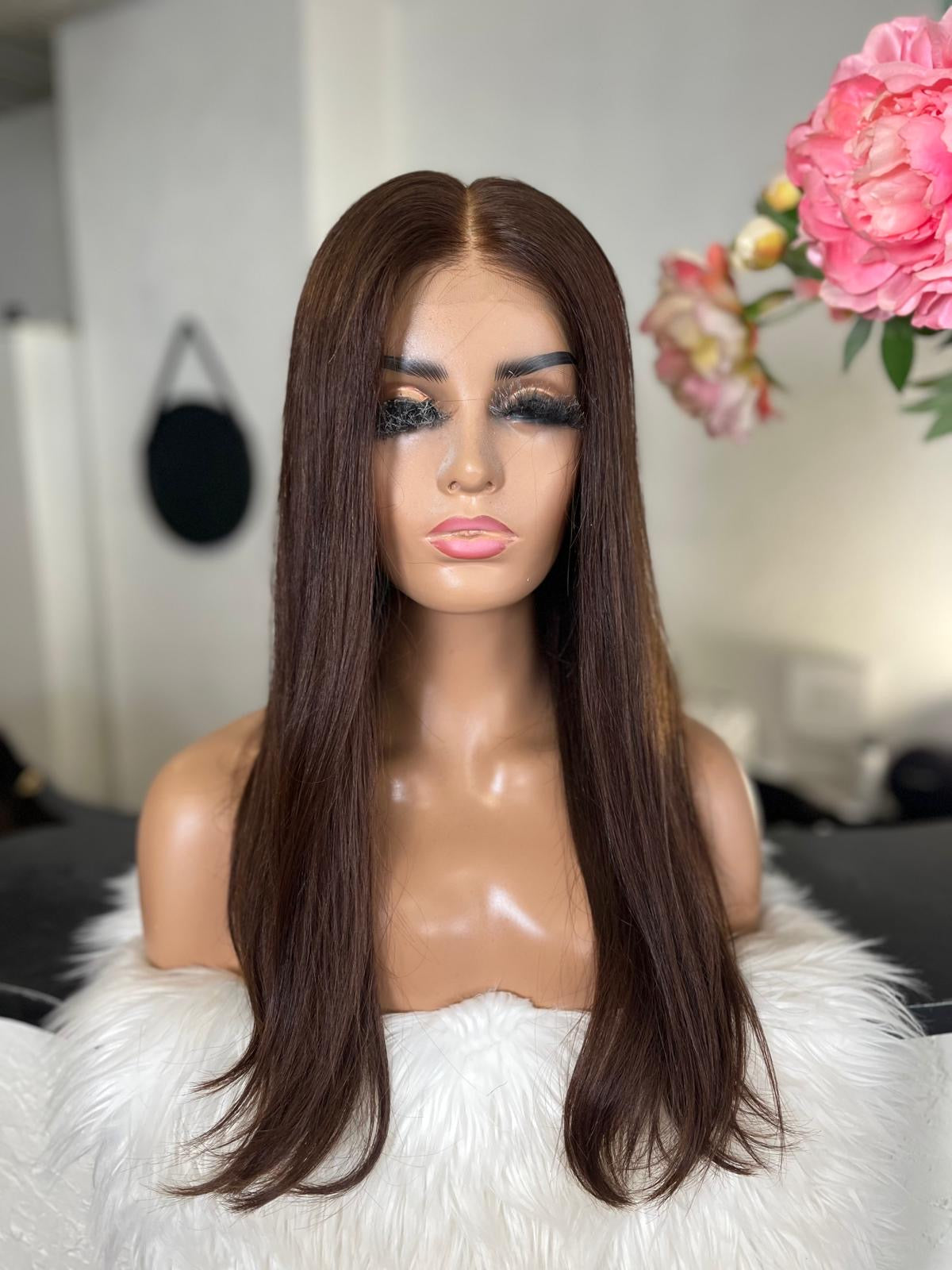 Dina - illusion integral + lace top / 24 inch / 150 % Volume / European hair / small