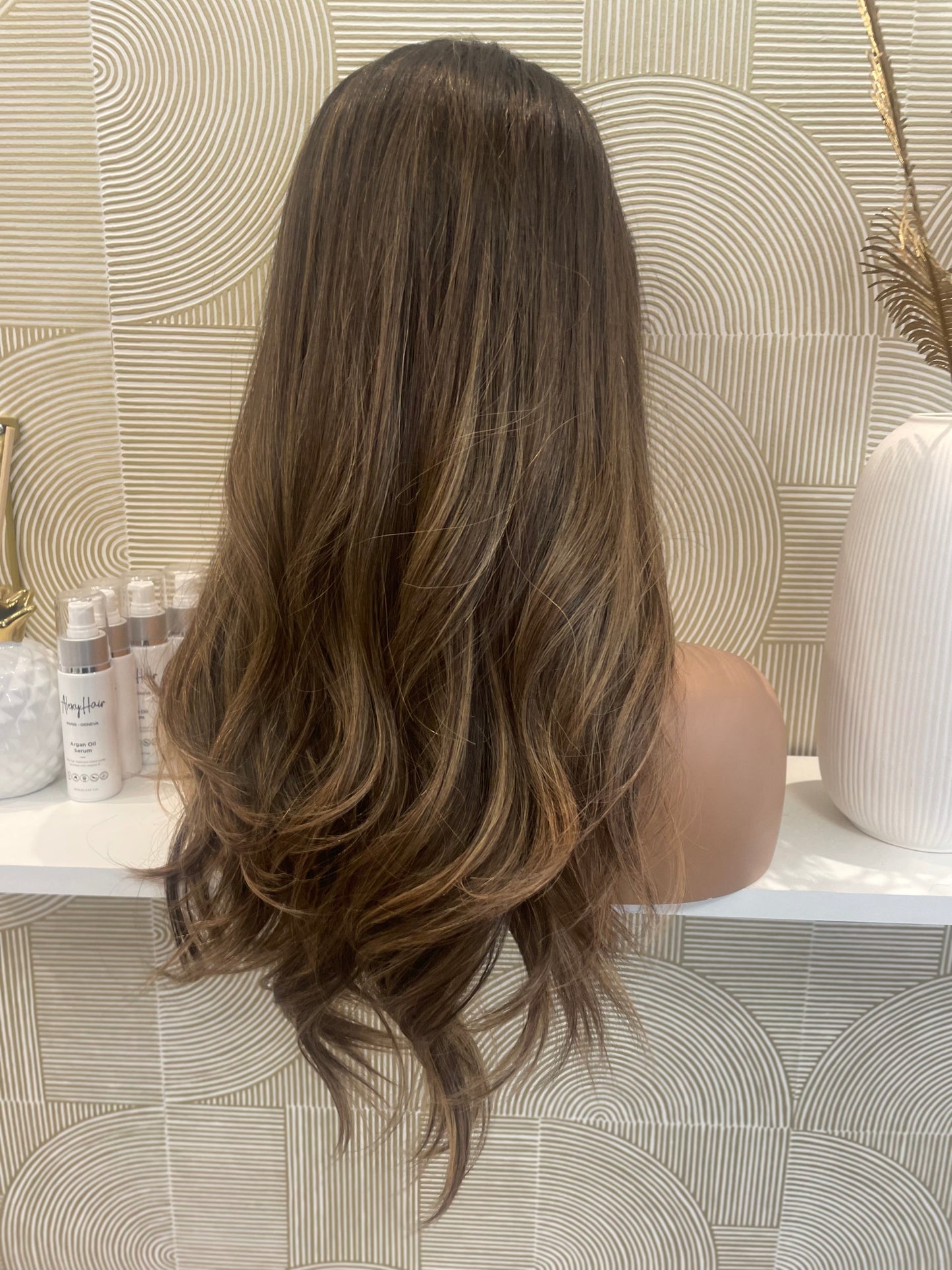 Géraldine - integral gold + lace top / 24 inch / 180 % Volume / Slavic Hair / small