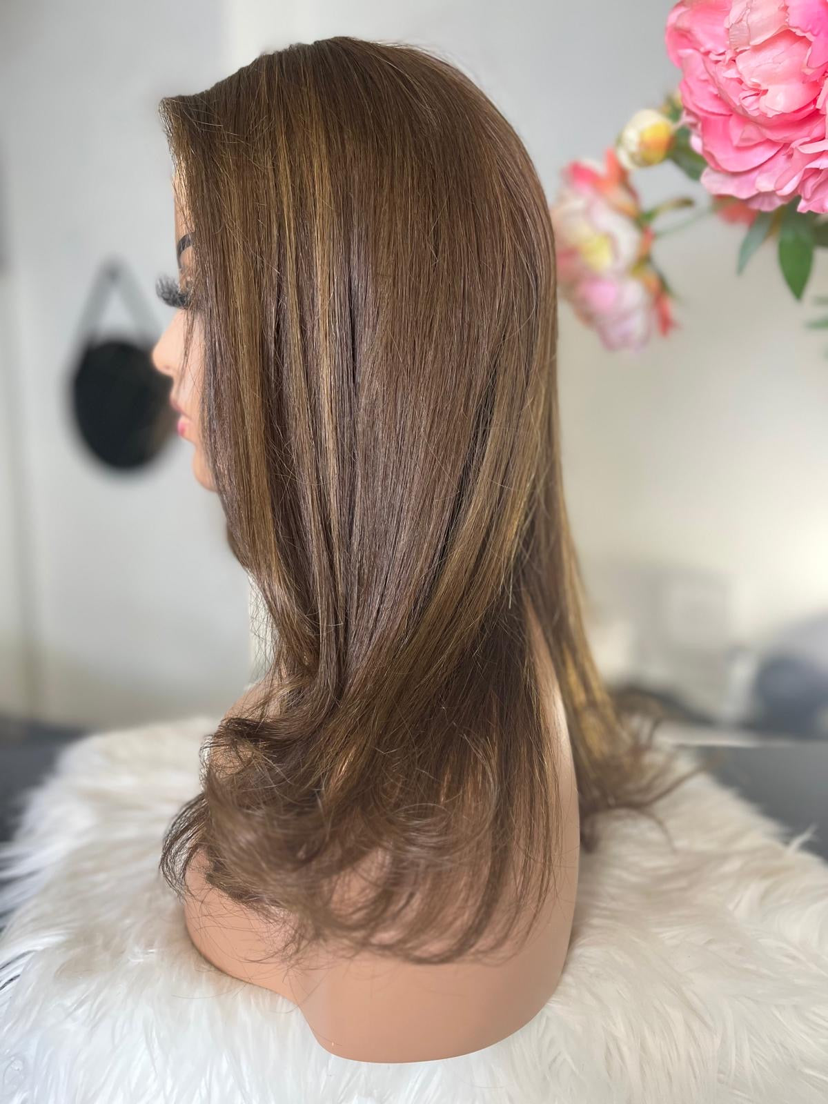 Caroline - confort integral illusion + lace top / 16 inch / 150% Volume / european hair / small