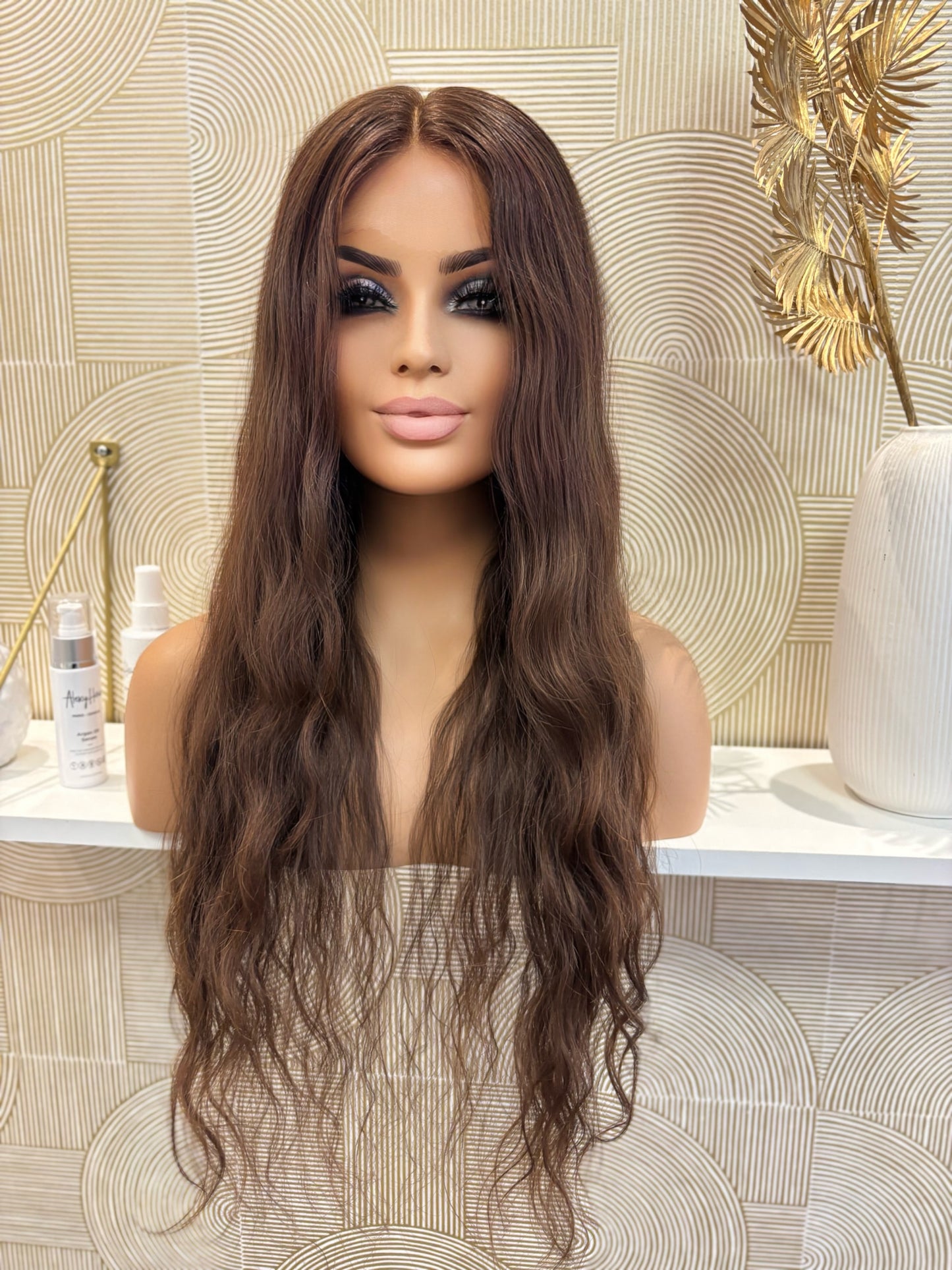 Candice - Integral + lace top / 26 inch / 150 % Volume / european hair / small / natural wavy