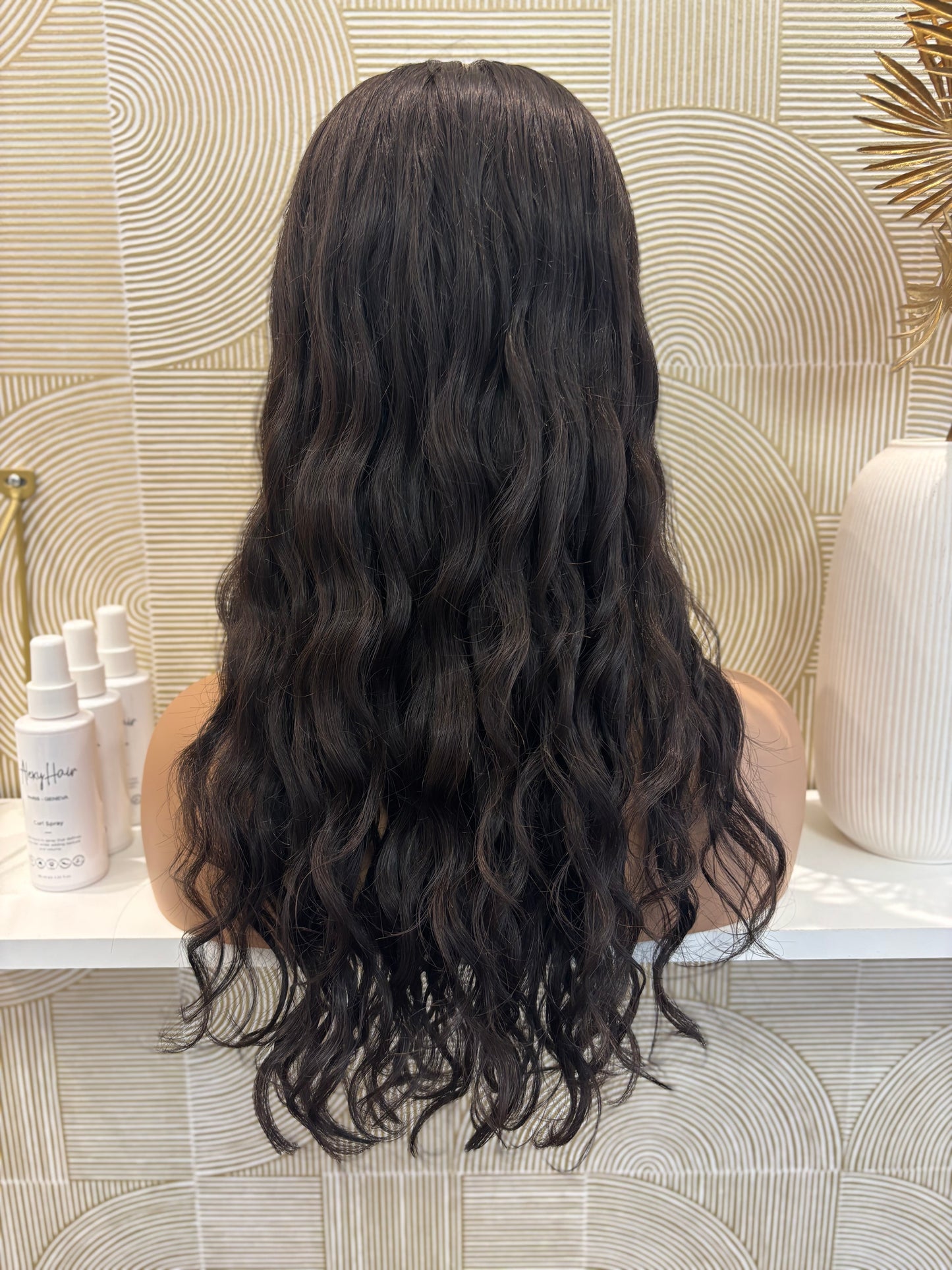 Solene - illusion integral + lace top / 22 inch / 150 % Volume / mongolian hair / s / wavy