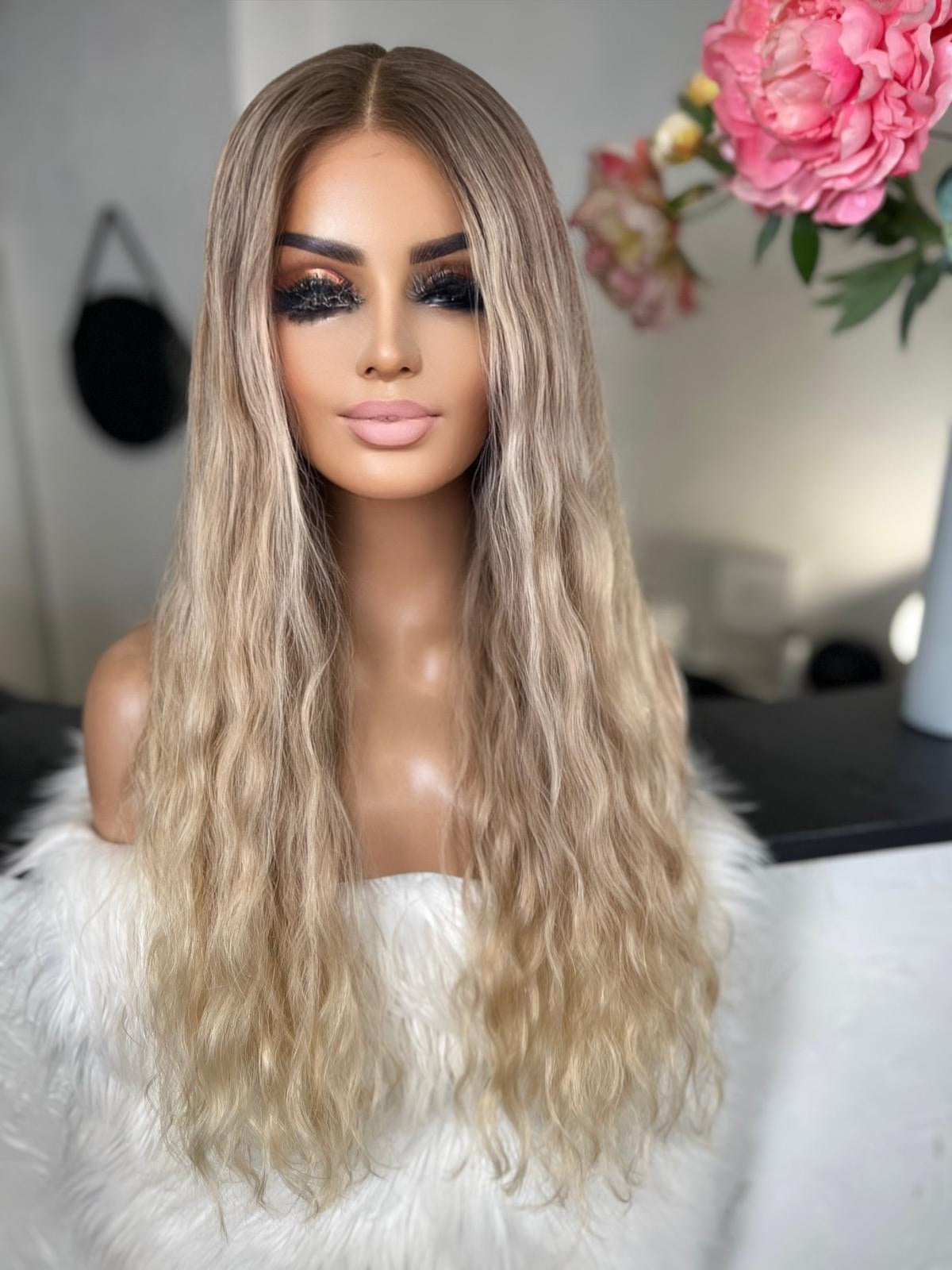 celine - illusion integral + lace top / 26 inch / 180 % Volume / mongolian hair / s / wavy