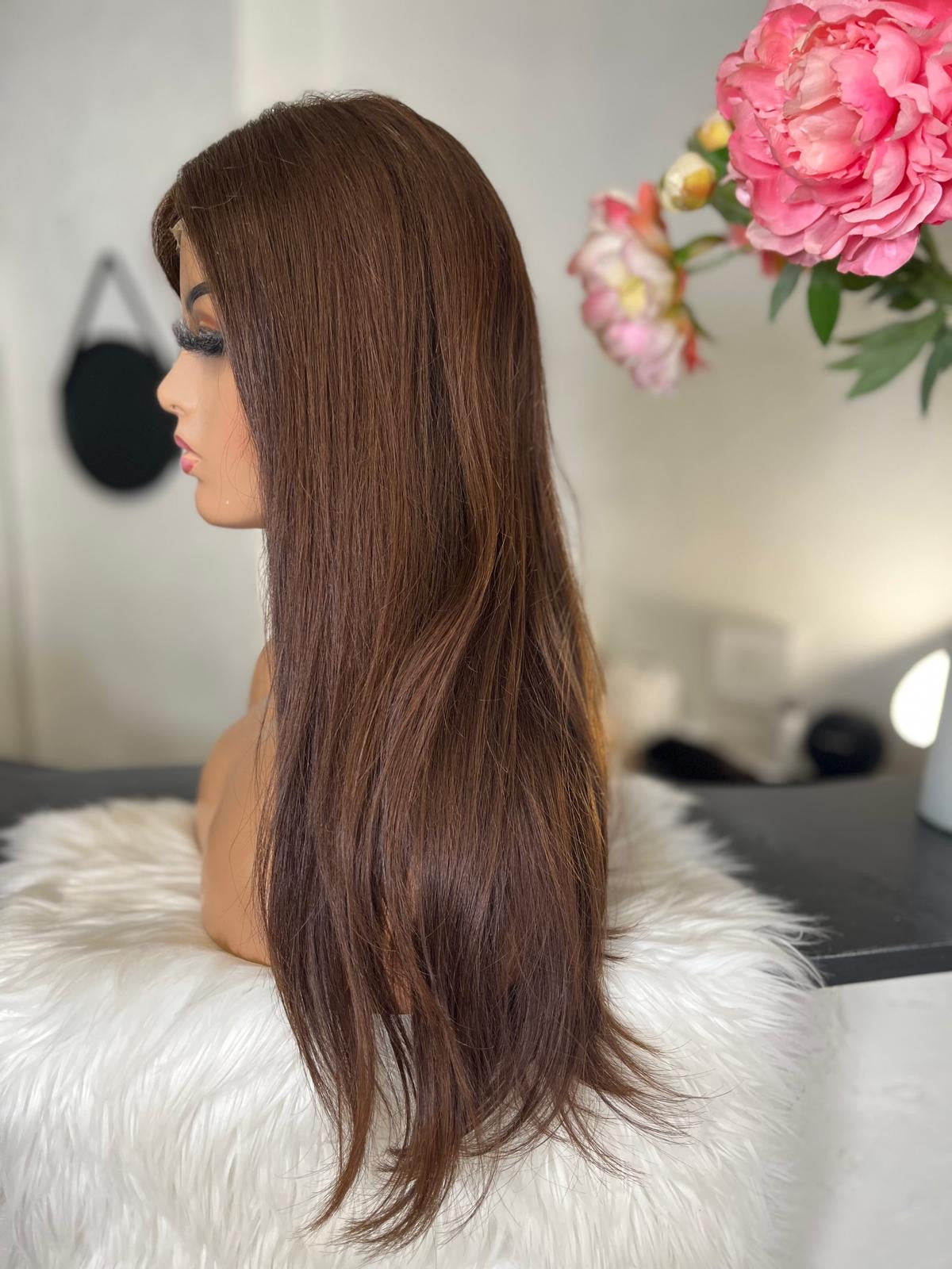 Dina - illusion integral + lace top / 24 inch / 150 % Volume / European hair / small