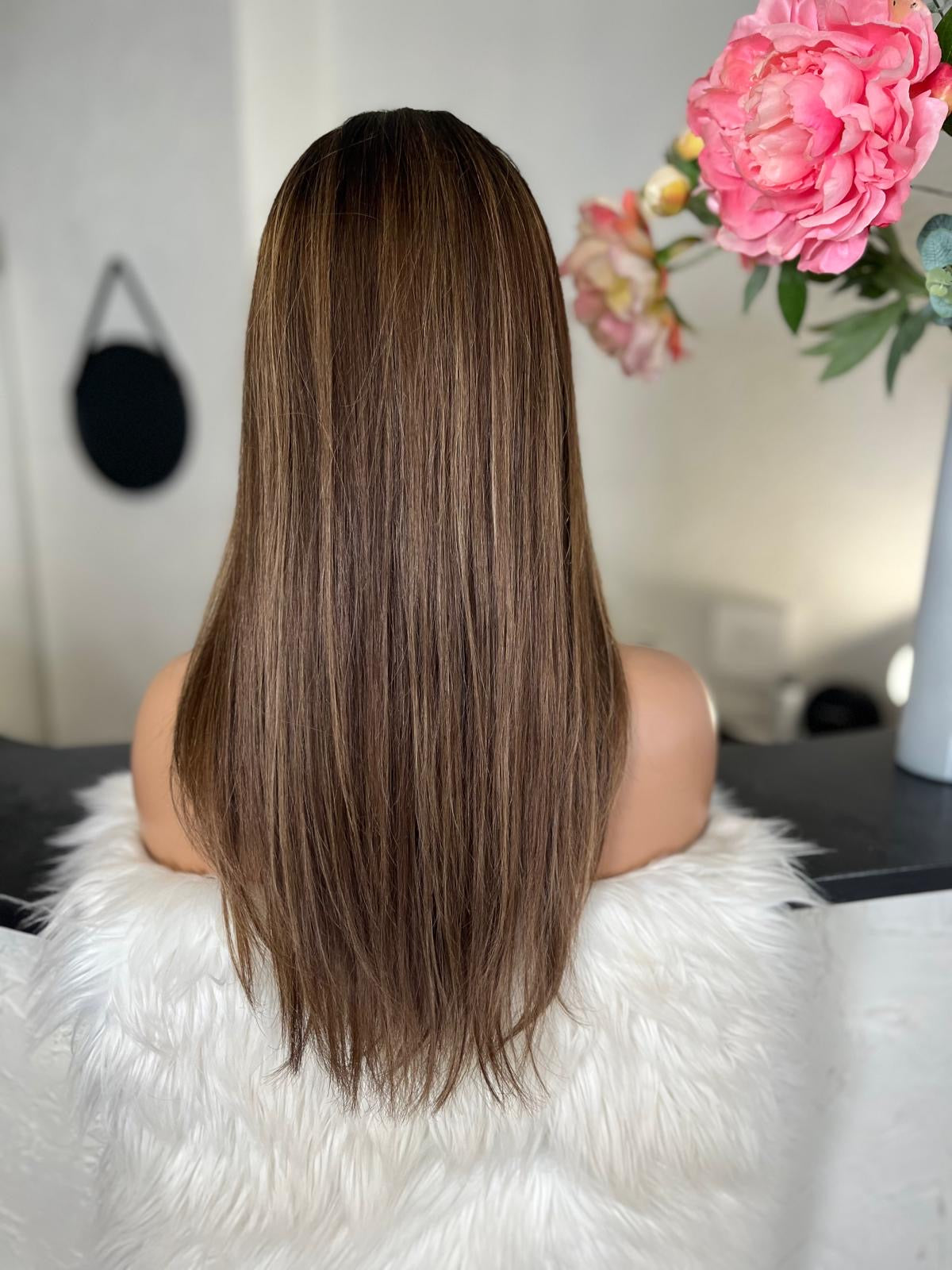 leane - confort integral illusion + lace top / 20 inch / 150% Volume / european hair / small