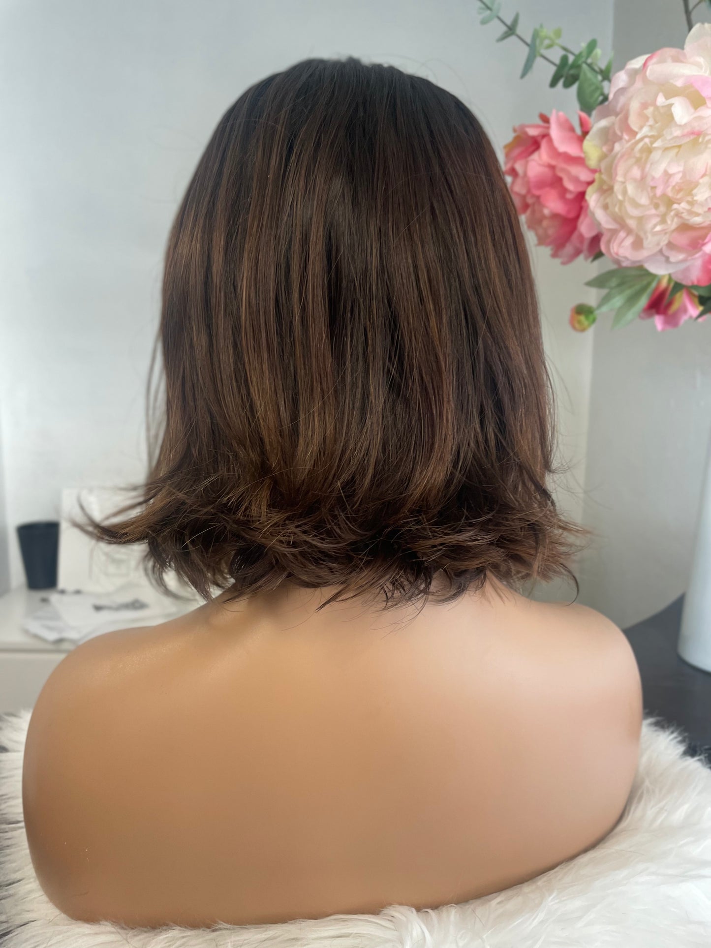 Cristina - Integral + lace top / 12 inch / 150 % Volume / European hair / Natural wavy