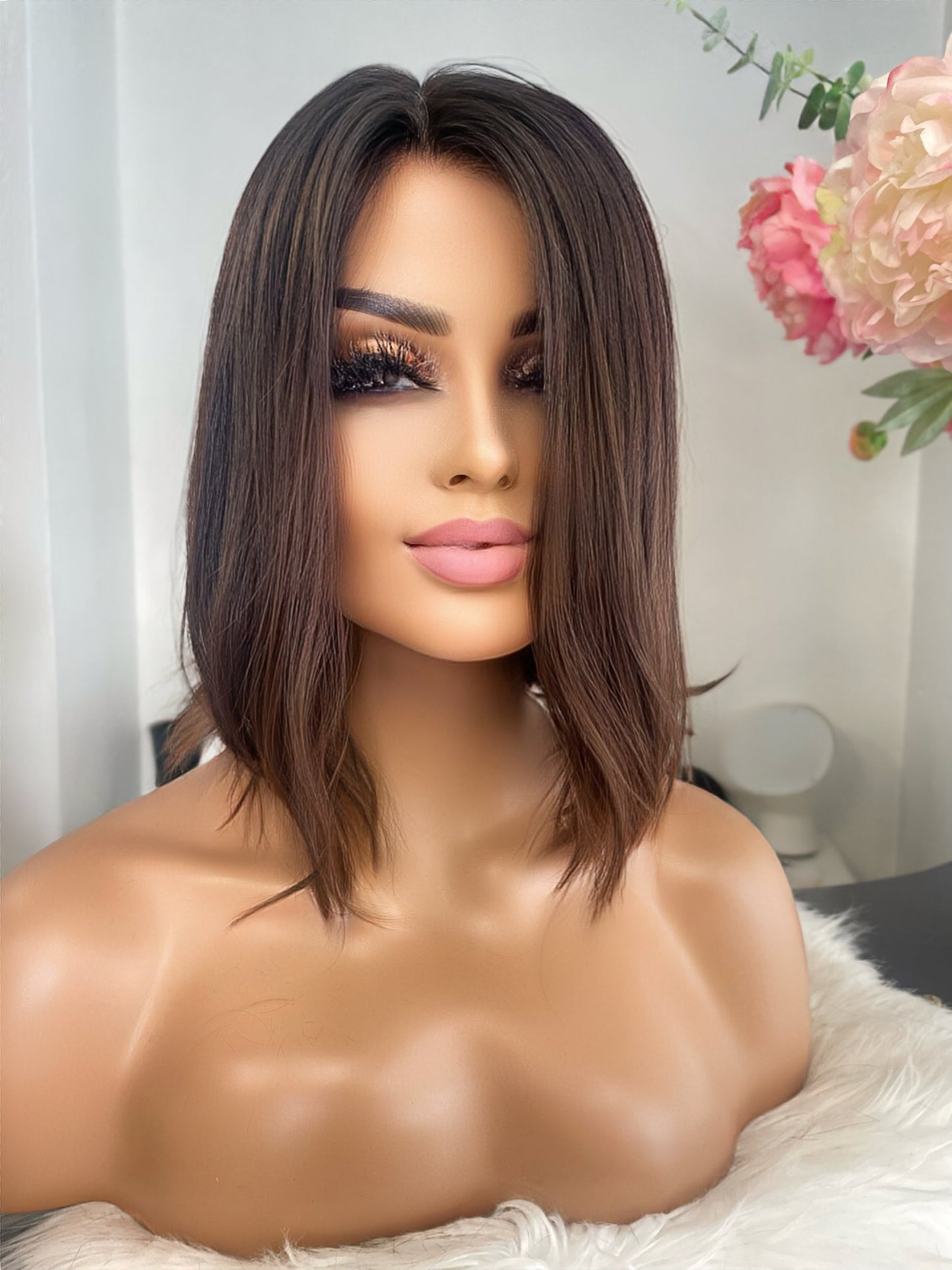 Cristina - Integral + lace top / 12 inch / 150 % Volume / European hair / Natural wavy