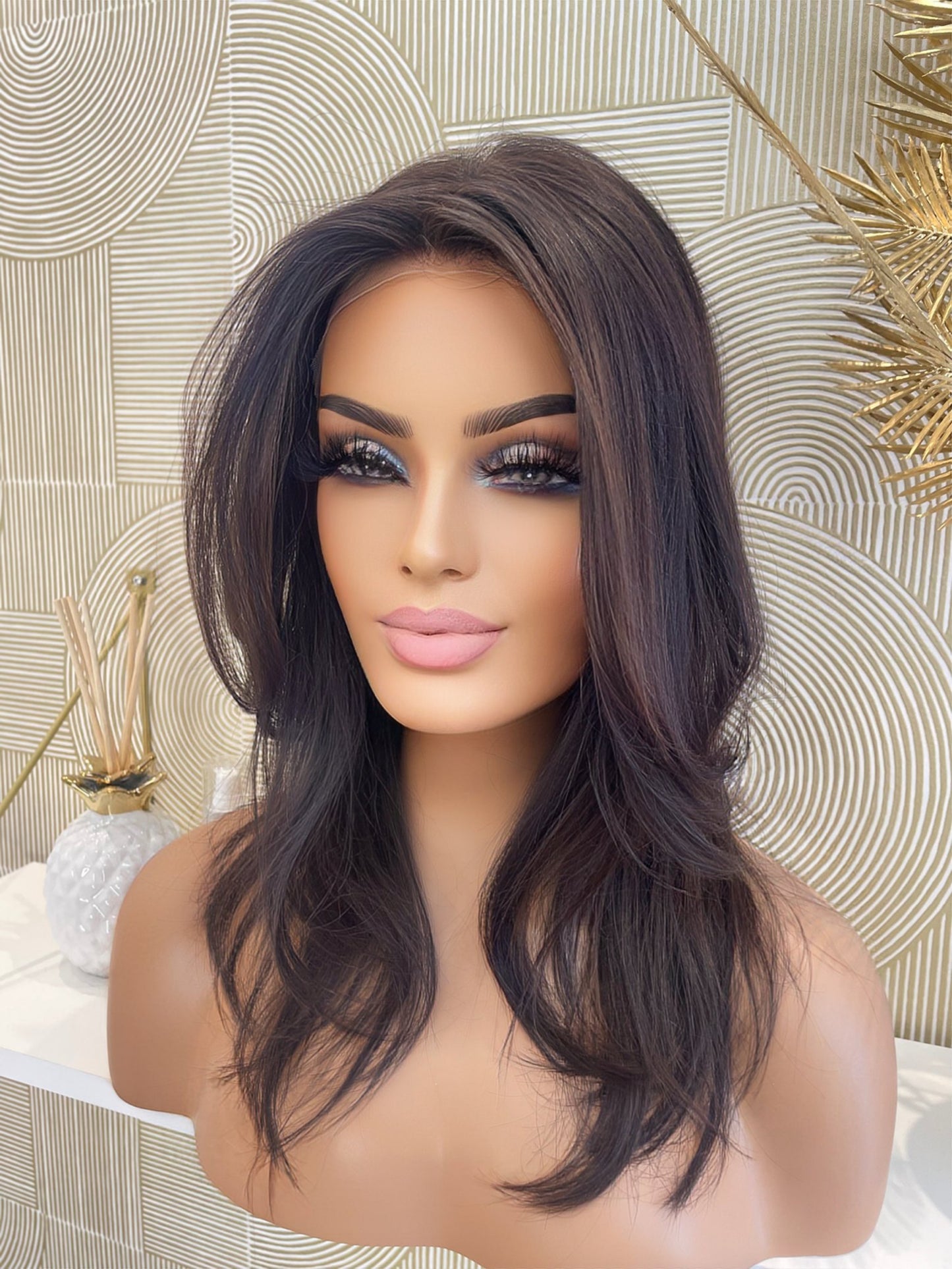 Mia - integral + lace top / 14 inch / 130 % Volume / European Hair / small