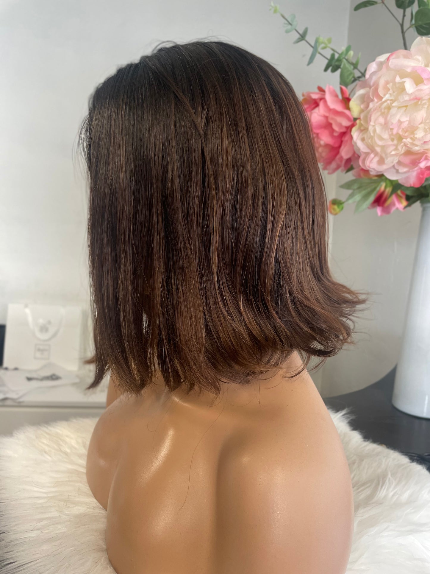 Cristina - Integral + lace top / 12 inch / 150 % Volume / European hair / Natural wavy