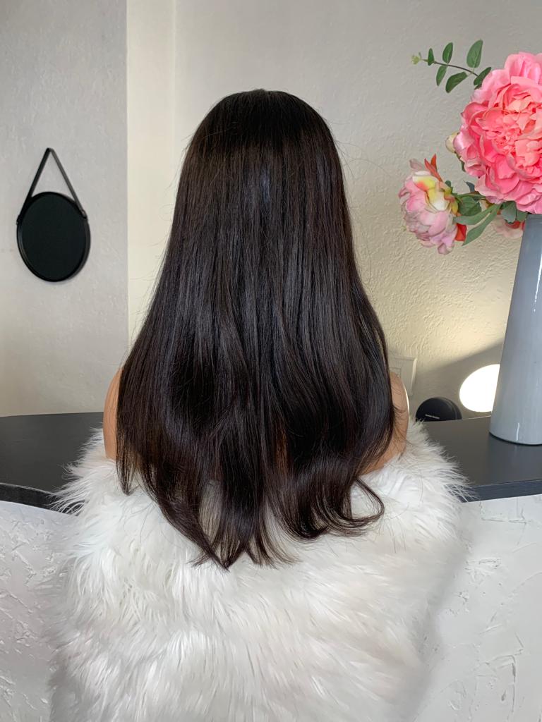 Falbala - illusion integral + lace top / 20 inch / 130 % Volume / European hair / xs-s