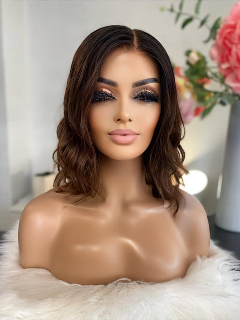 Karine - illusion integral + lace top / 12 inch / 130 % Volume / Indian hair / s-m