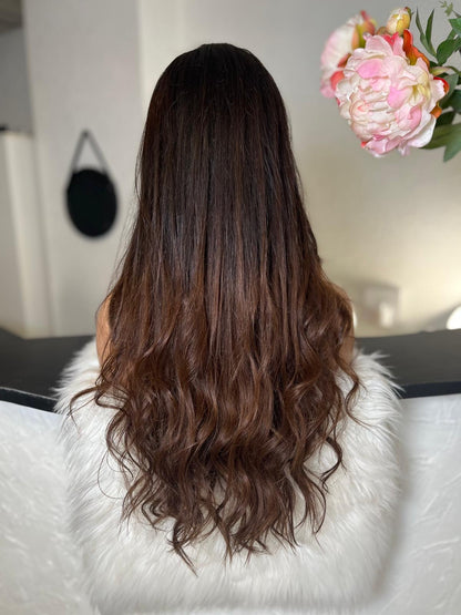 Miranda  - Integral + lace top  / 28 inch / 150 % Volume / mongolian hair / small (Copie 2)