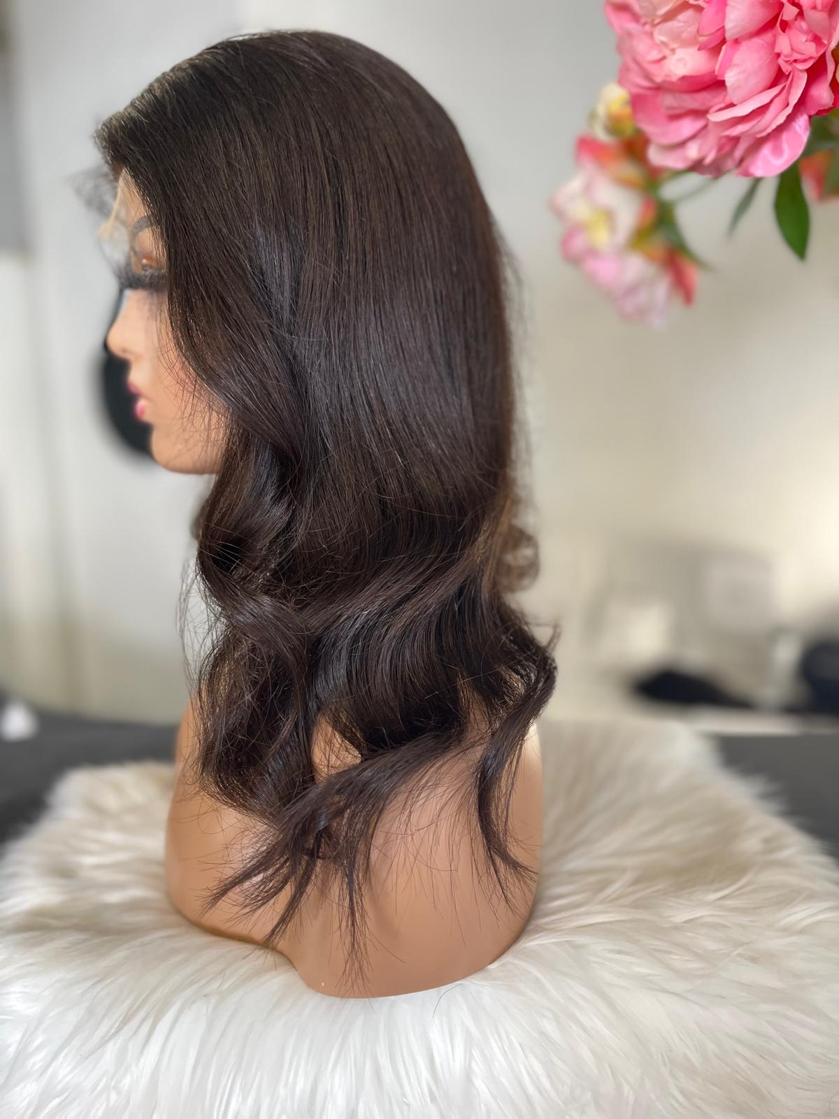 Claudia  -  confort integral illusion + lace top / 16 inch / 150% Volume / european hair / small
