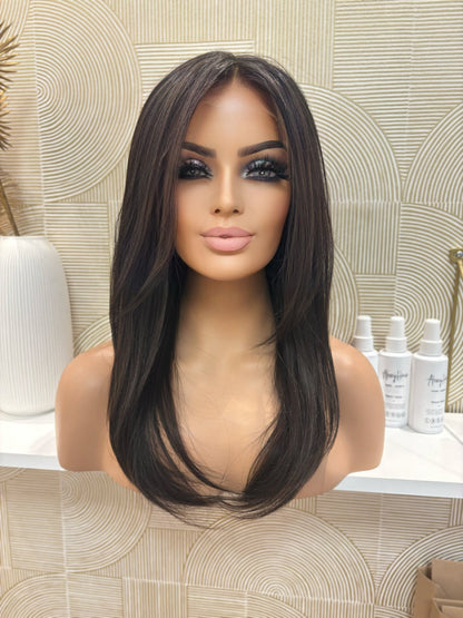 Lydie  -  confort integral illusion + lace top / 18 inch / 130% Volume / mongolian hair / x-small /low density hairline