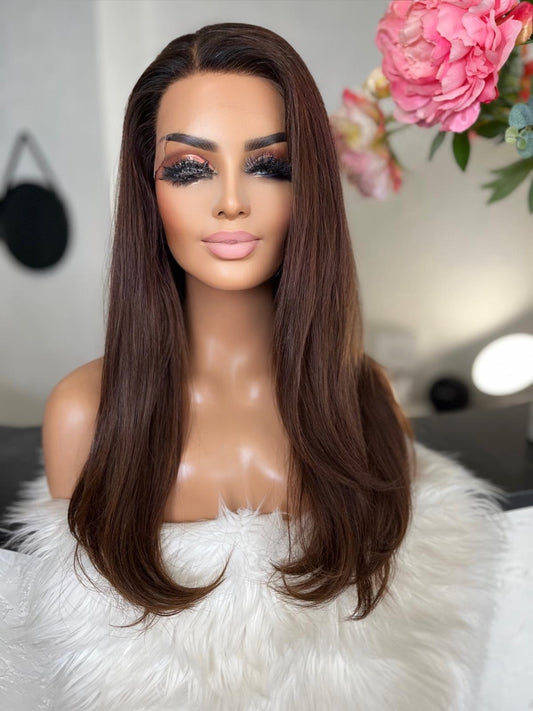 Vanessa - Integral + lace top  / 22 inch / 150 % Volume / european hair / small
