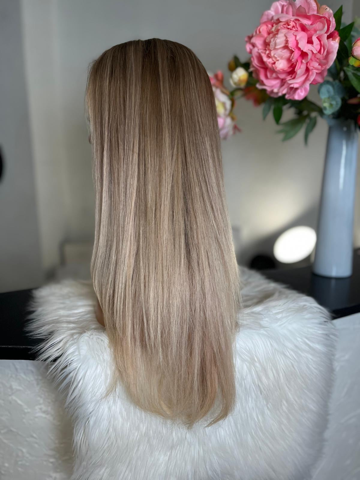 Samantha - illusion integral + lace top  / 26 inch / 180 % Volume / European hair / small