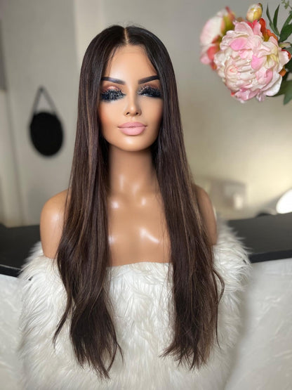 Mina - Integral + lace top  / 28 inch / 150 % Volume / mongolian hair / small (Copie)