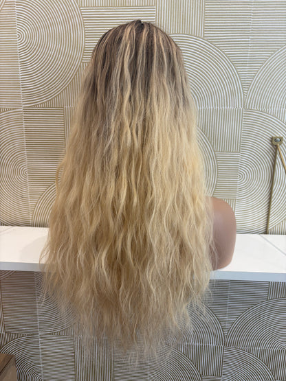 Lydie  - Integral + lace top  / 22 inch / 150 % Volume / mongolian hair / small/ natural wavy