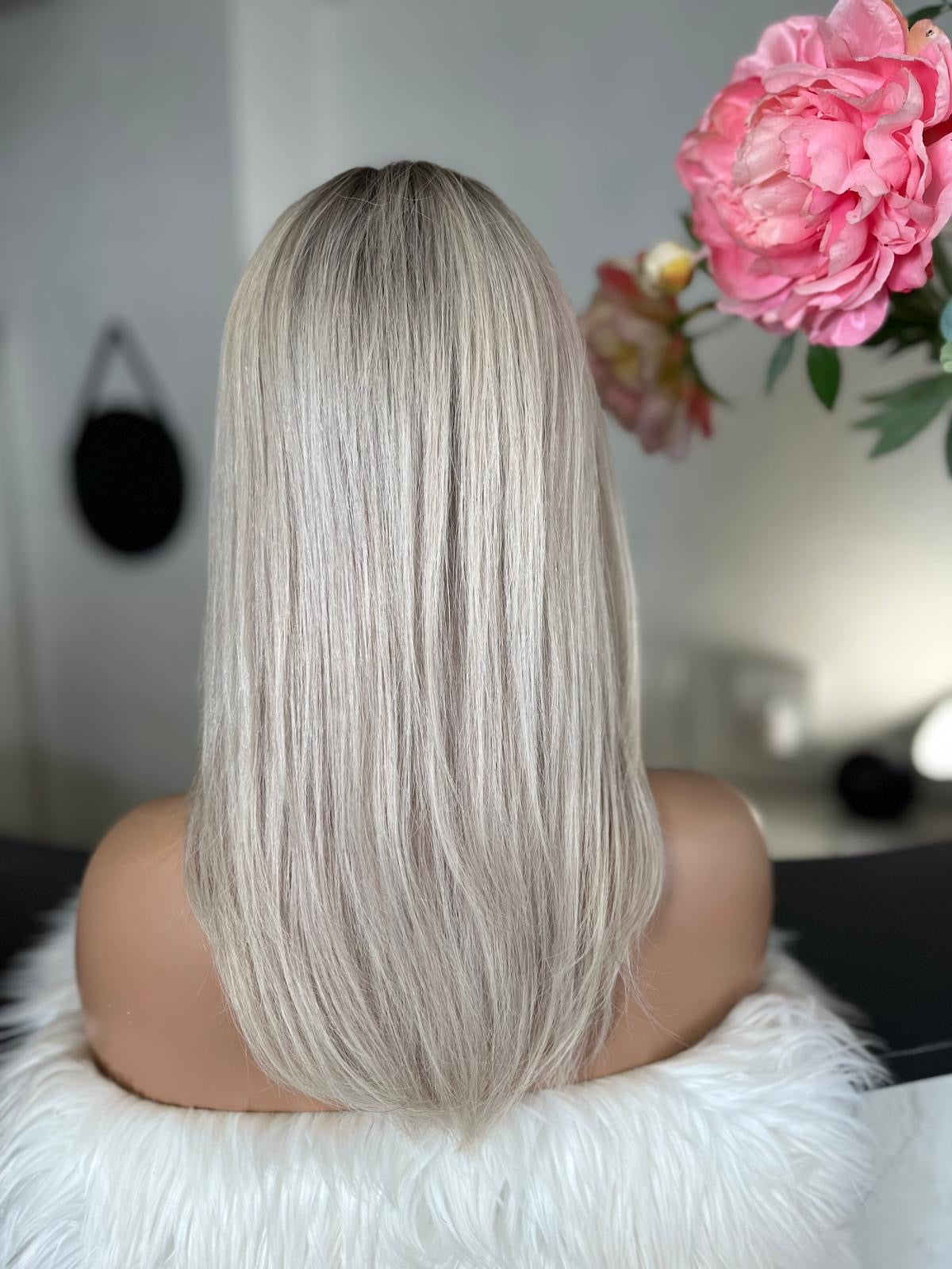 Estelle  -  confort integral illusion + lace top / 16 inch / 150% Volume / european hair / small (Copie 2)