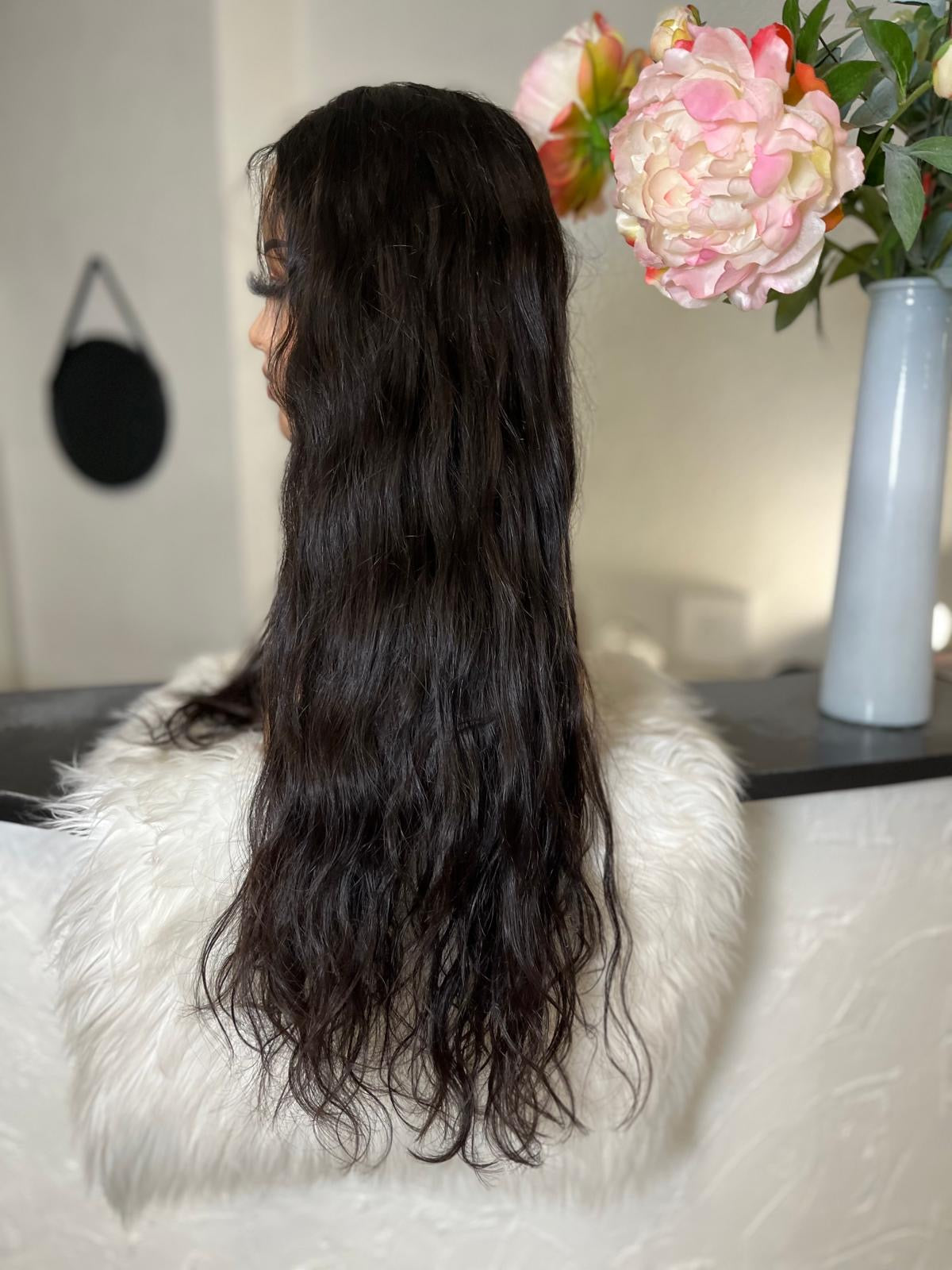 Carolina - illusion integral + lace top  / 26 inch / 150 % Volume / mongolian hair / s / wavy