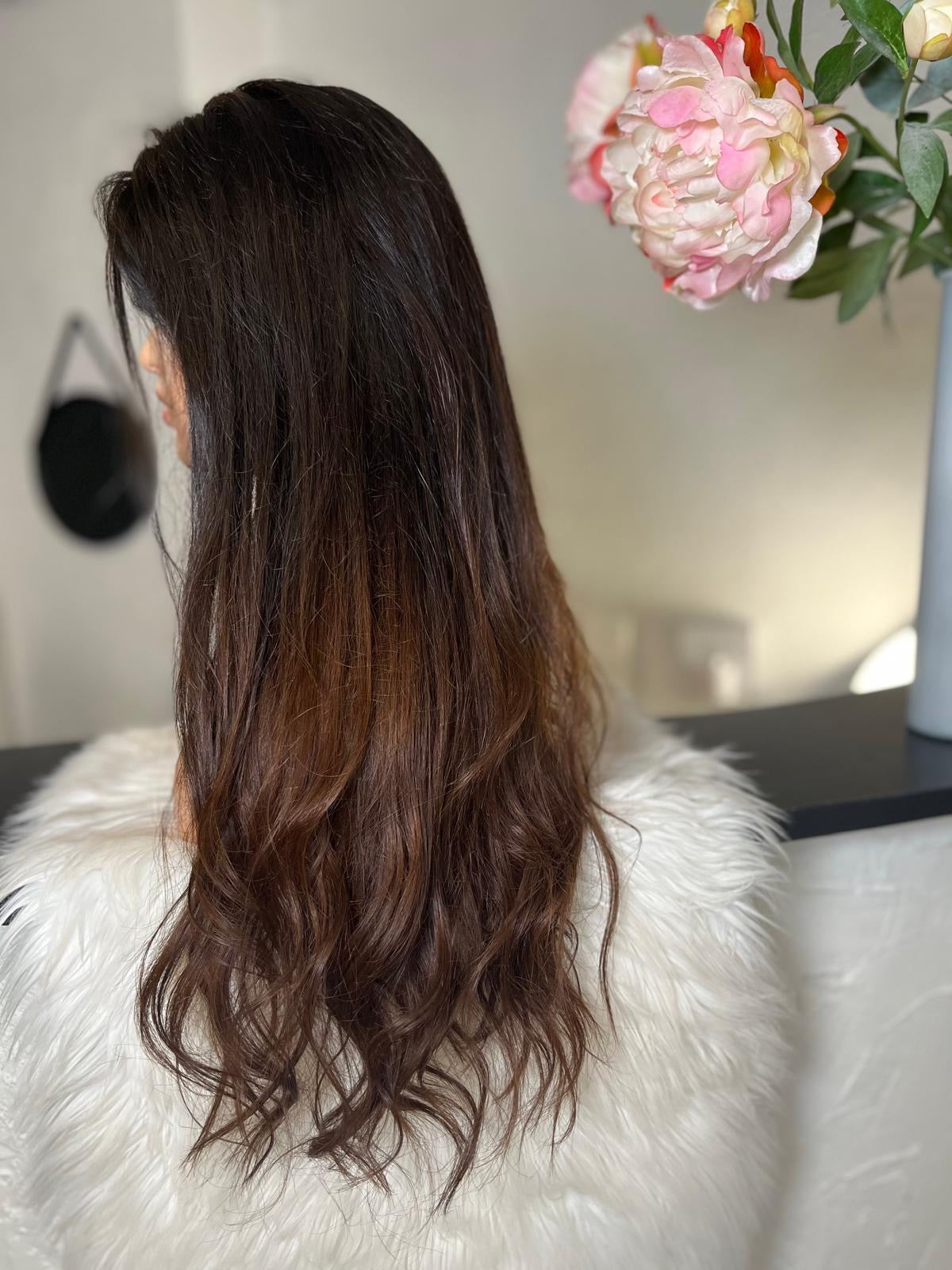 Miranda  - Integral + lace top  / 28 inch / 150 % Volume / mongolian hair / small (Copie 2)