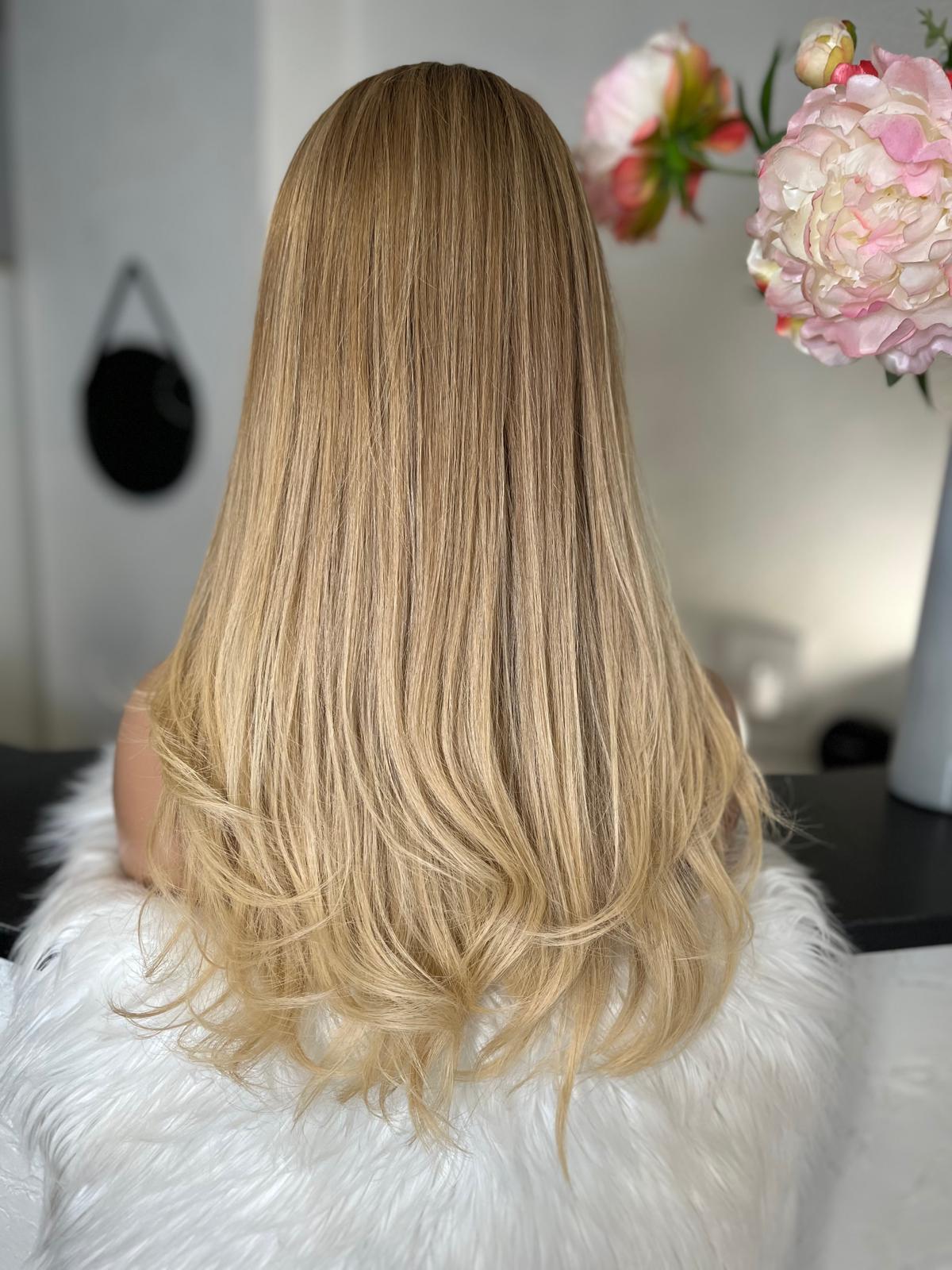 Pauline - illusion integral + lace top  / 22 inch / 150 % Volume / European hair / small