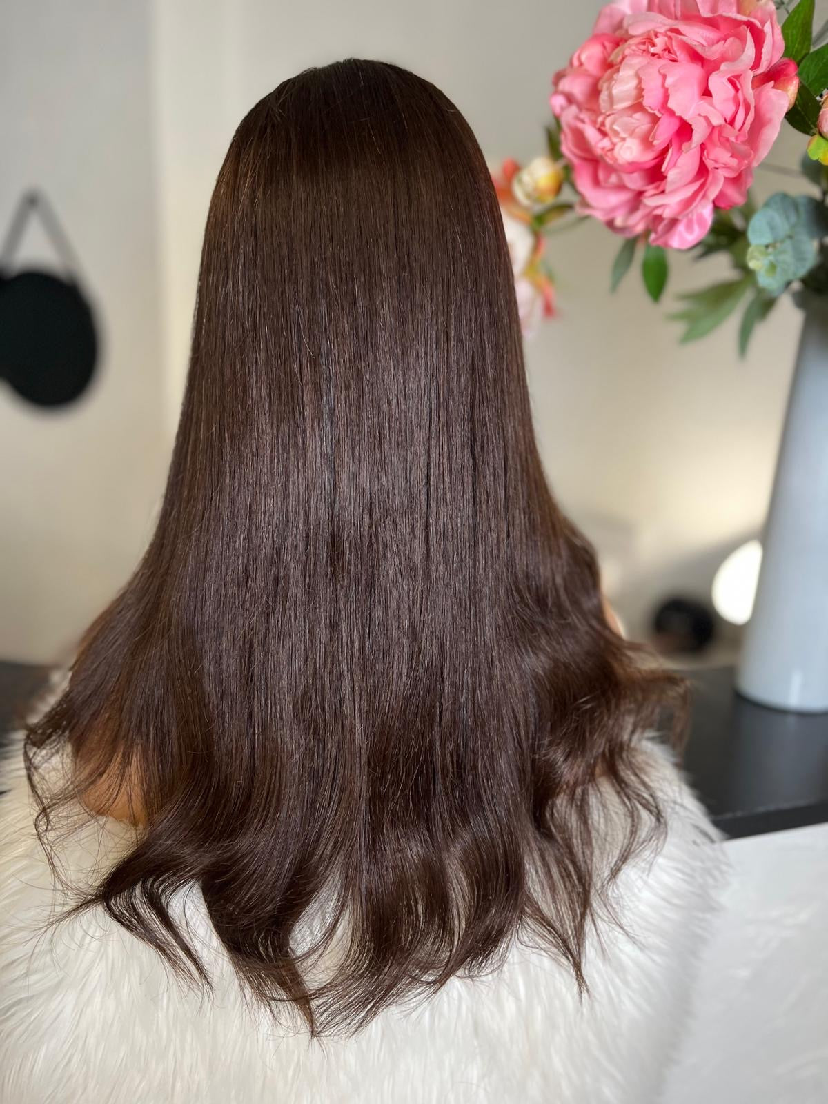 Georgia- illusion integral + lace top  / 22 inch / 150 % Volume / European hair / small