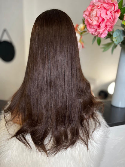 Georgia- illusion integral + lace top  / 22 inch / 150 % Volume / European hair / small