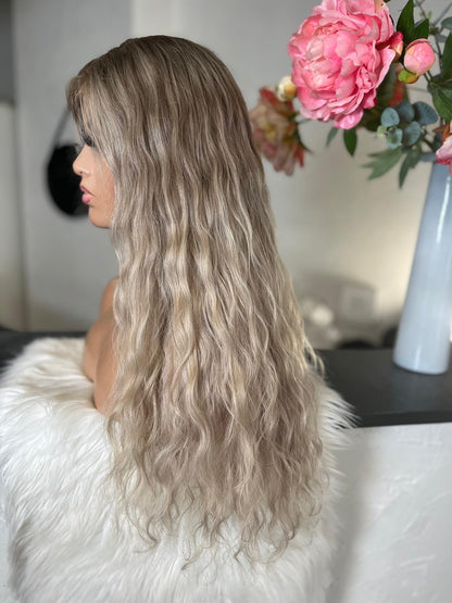 celine - illusion integral + lace top  / 26 inch / 180 % Volume / mongolian hair / s / wavy