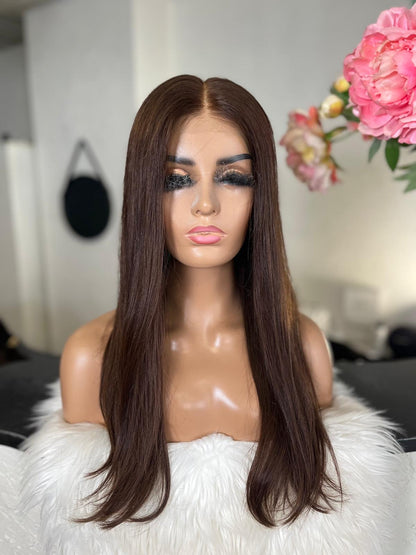 Dina - illusion integral + lace top  / 24 inch / 150 % Volume / European hair / small