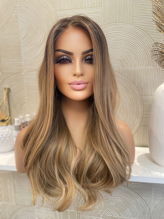 Carla - Integral + lace top / 22 inch / 150 % Volume / Russian hair