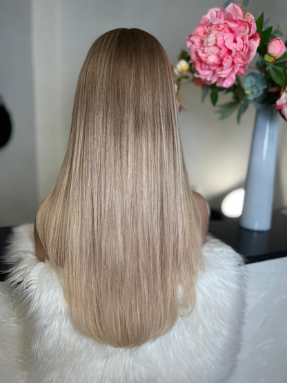 Samantha - illusion integral + lace top  / 26 inch / 180 % Volume / European hair / small