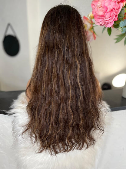Isa - illusion integral + lace top  / 24 inch / 150 % Volume / mongolian hair / s / wavy