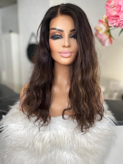 Juliette - illusion integral + lace top  / 18 inch / 150 % Volume / mongolian hair / s / wavy