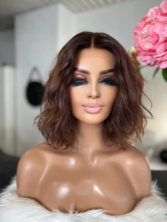 Mindy - Integral + lace top  / 22 inch / 130 % Volume / russian hair / small