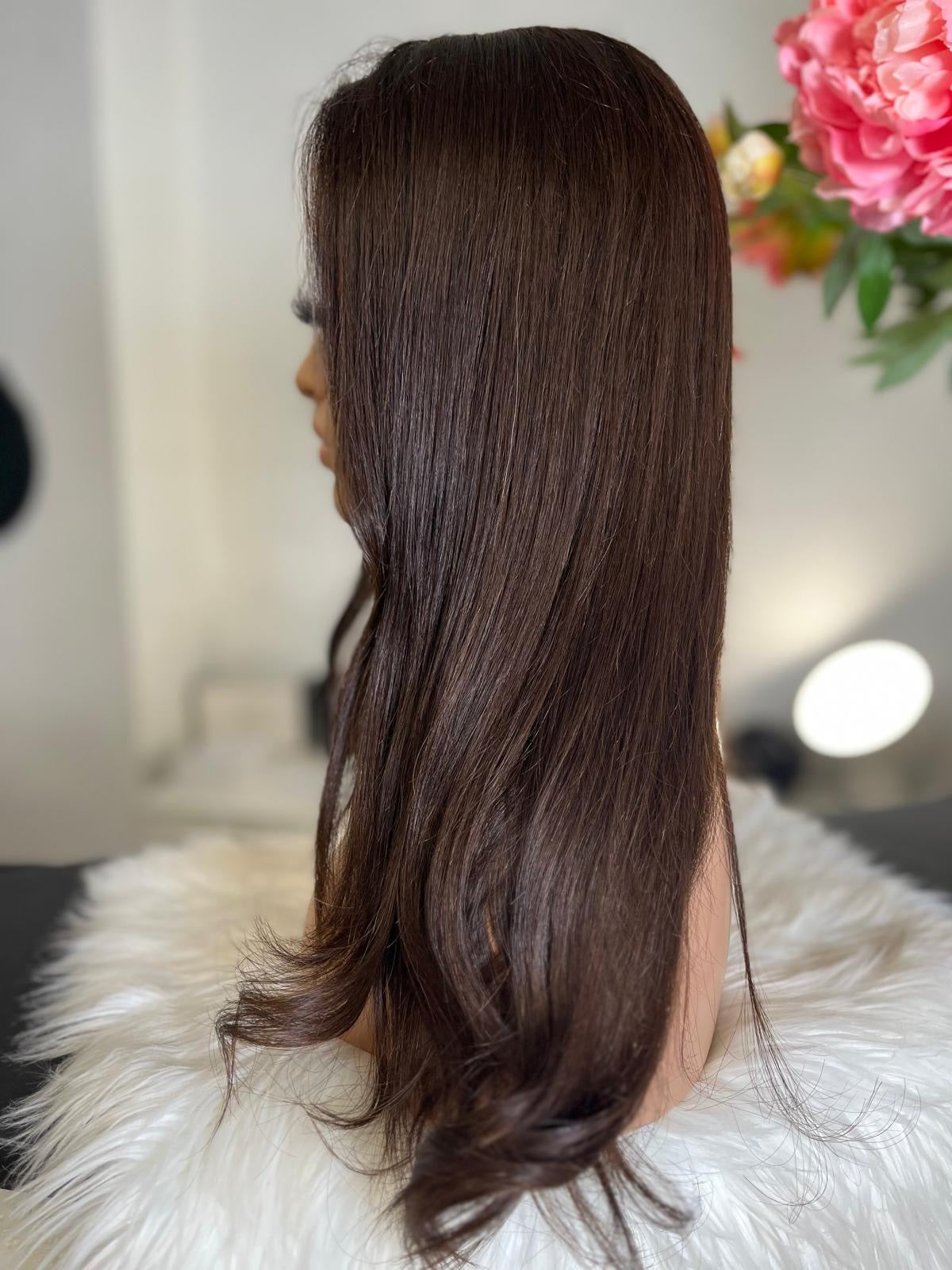 Georgia- illusion integral + lace top  / 22 inch / 150 % Volume / European hair / small