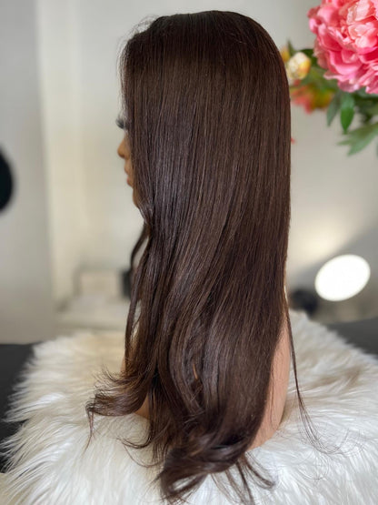 Georgia- illusion integral + lace top  / 22 inch / 150 % Volume / European hair / small