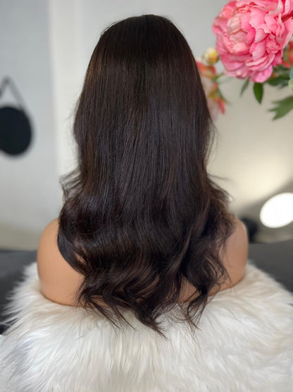 Claudia  -  confort integral illusion + lace top / 16 inch / 150% Volume / european hair / small