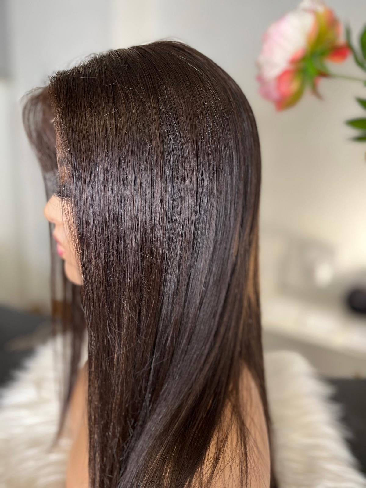 Leonore  -  confort integral illusion + lace top / 22 inch / 150% Volume / european hair / small