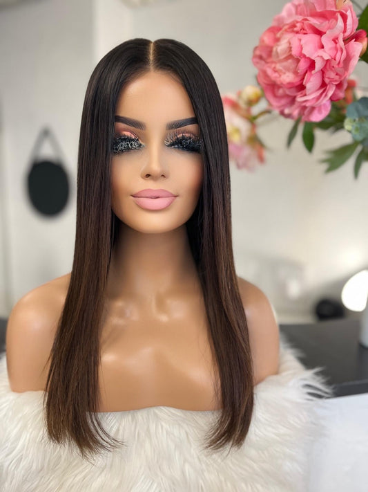 Cindy  -  confort integral illusion + lace top / 22 inch / 150% Volume / european hair / small