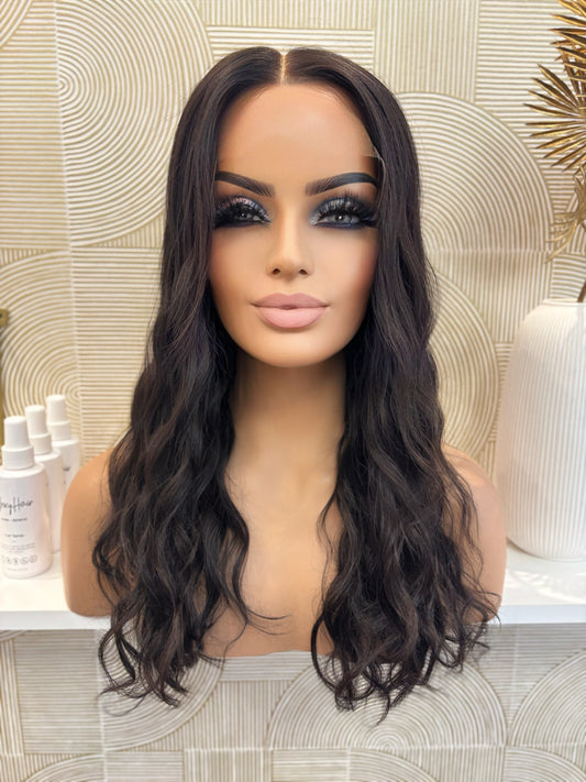 Noelie  - illusion integral + lace top  / 20 inch / 150 % Volume / mongolian hair / s / wavy