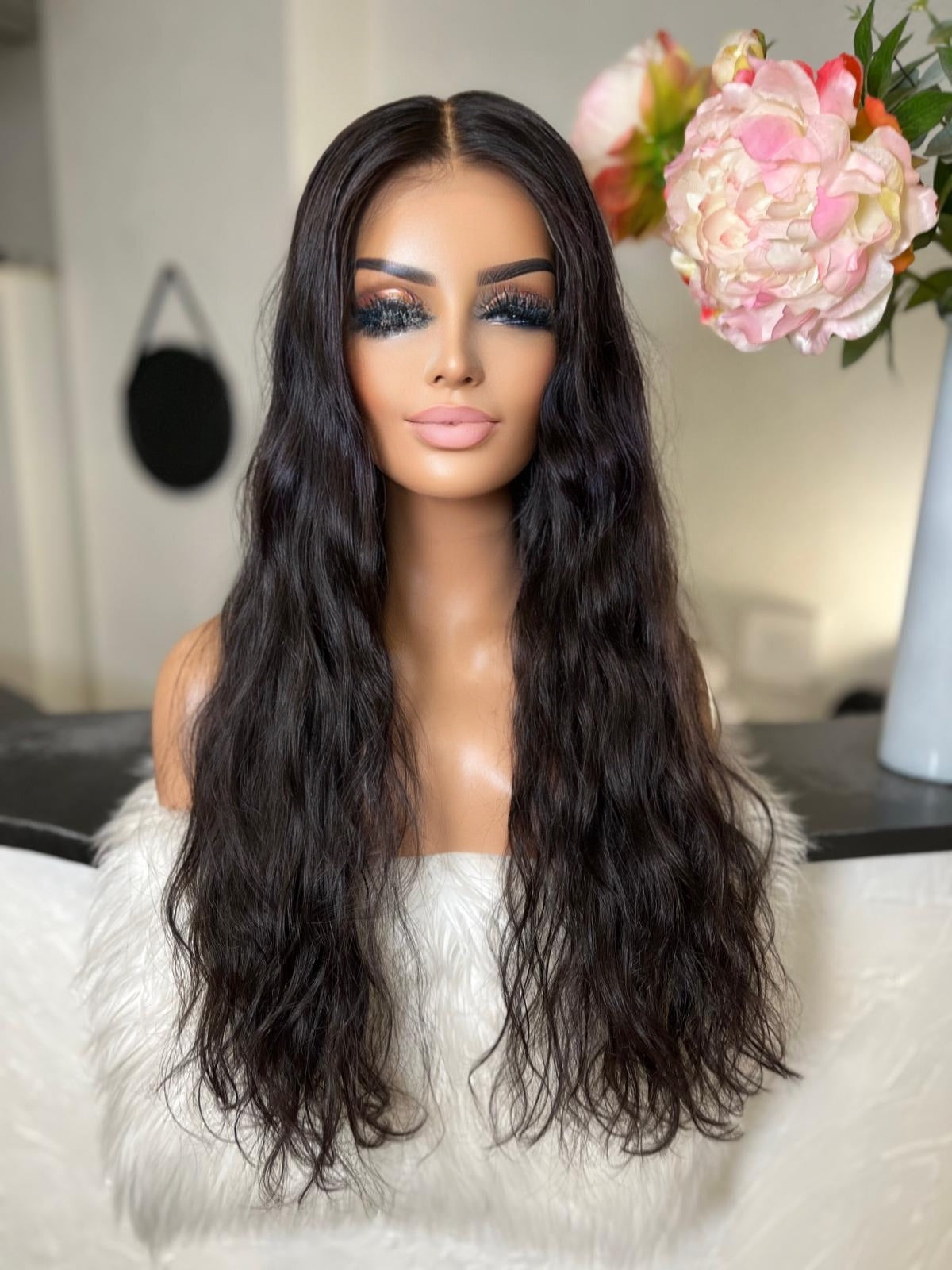 Carolina - illusion integral + lace top  / 26 inch / 150 % Volume / mongolian hair / s / wavy