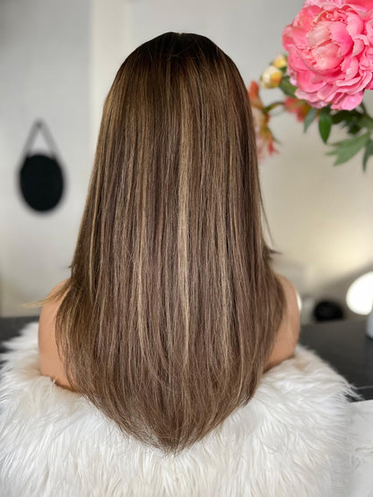 Tania  -  confort integral illusion + lace top / 18 inch / 150% Volume / european hair / small