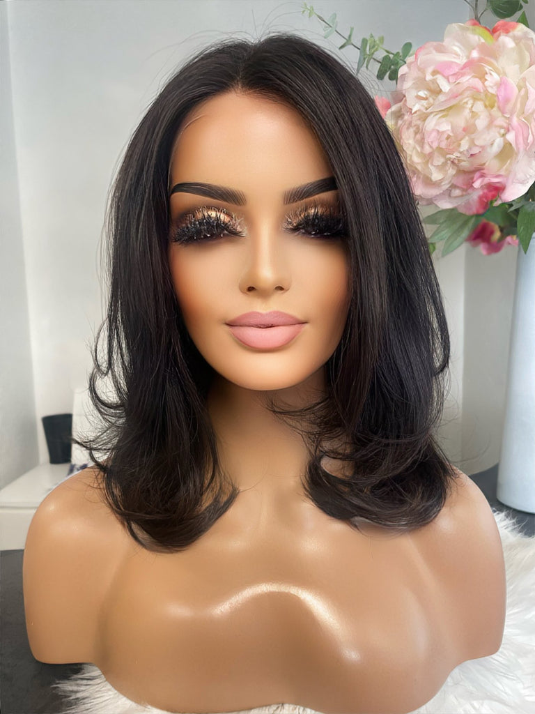 Élodie - Glueless Full Cap / 14 inch / 150 % Volume / European hair thick / XS